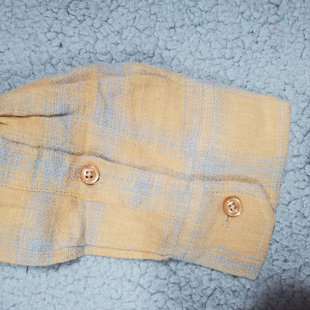 Wildfang Essential Long Sleeve Flannel Button Up Shirt Women XL Yellow Plaid Y2K - Picture 4 of 10